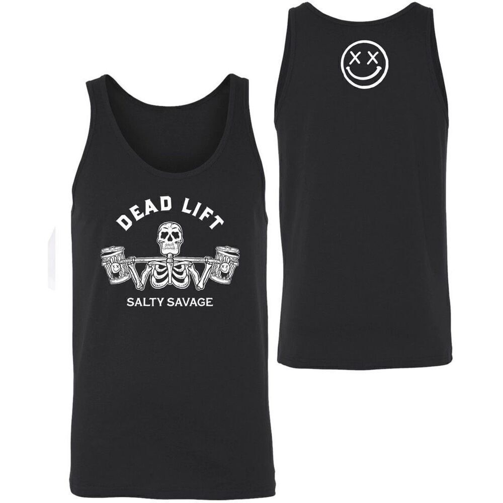 Salty Savage Garbage ‘Dead Lift’ Tank Top in Black Unisex Size Small
